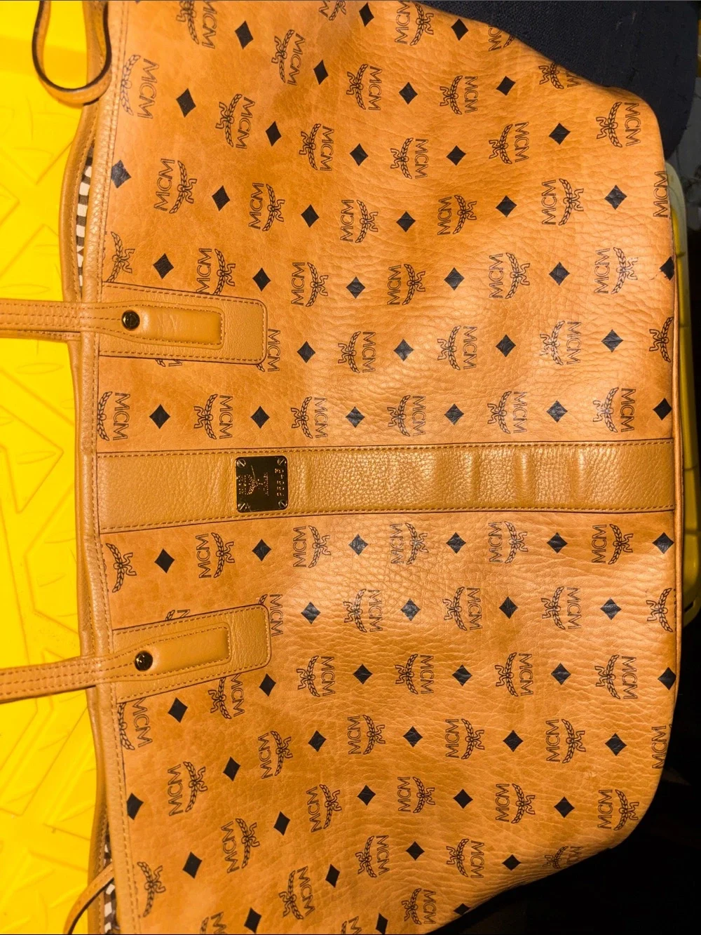 MCM Large Reversible Cognac Liz Visetos Shopper Tote Pre-owned